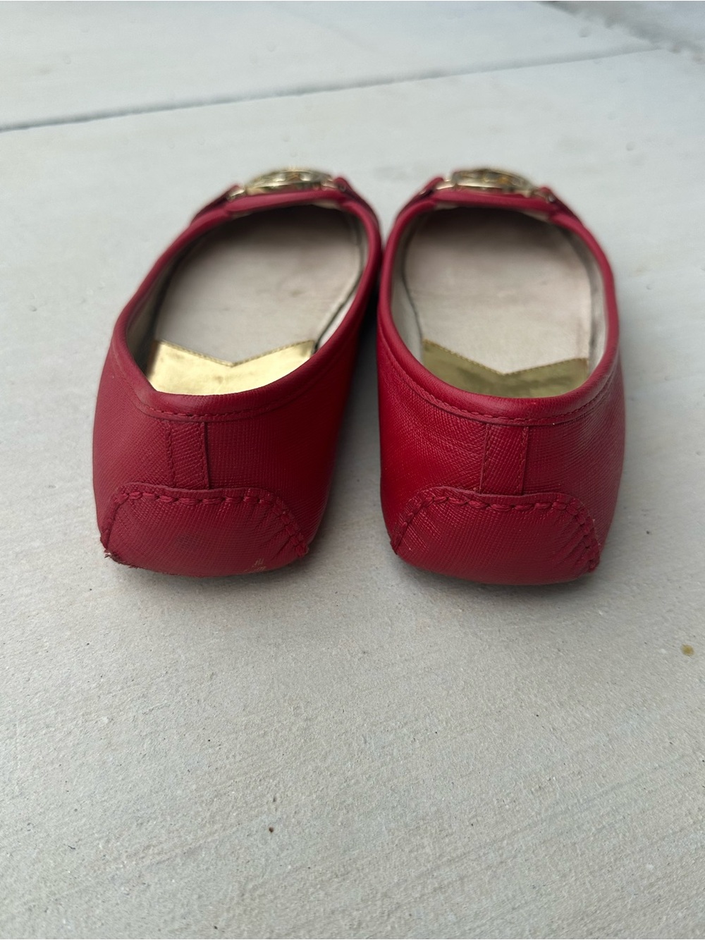 Michael Kors Women's Red MK Logo Ballet Flats 7.5 - Picture 4 of 9